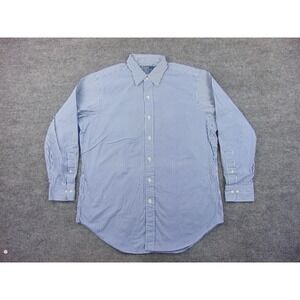 Polo Ralph Lauren Shirt Mens 16x32/33 Andrew Classic Fit Blue Stripe Long Sleeve